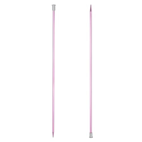 Aiguilles à tricoter 5mm en aluminium rose de 35 cm pour vos ateliers tricot créatifs