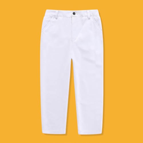 Kids Dress Pants Boys Suit Pants Formal Flat Front Straight Leg Trousers Slim Fit School Uniform Pant with Pockets4