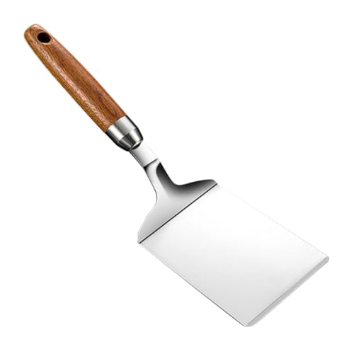 LOORGVEL Espátula de Acero Inoxidable Cocinar Turner para Bistec y Pizza Herramienta Resistente para Barbacoa y Teppanyaki Utensilio de Cocina Multifuncional Fácil de Limpiar Regalo para