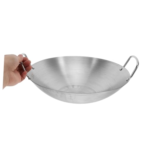 Wok acero inoxidable con dos asas y fondo redondo miniatura 4