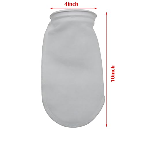 Image of ALEGI 6 Pack Aquarium Filter Socks 4 inch by 10 Inch Long, 200 Micron - 4 Inch Ring Aquarium Felt Filter Bags