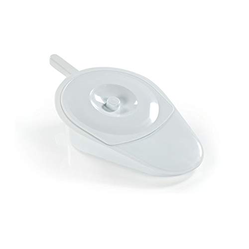 AZZAP Bettpfanne Steckbecken Kunststoff Stechbecken mit Deckel Sanitärbecken oval weiß