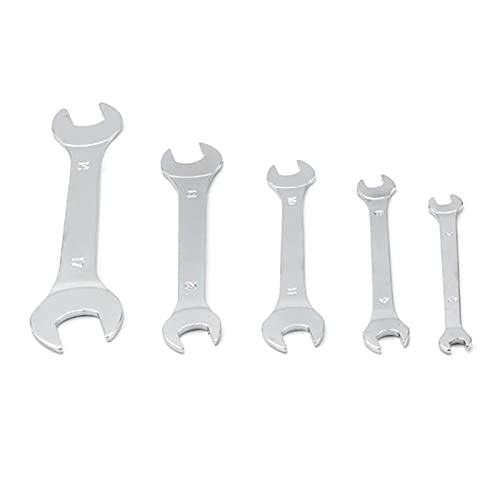 QIXIAMO 5pcs/Set Super-Thin Open End Wrench Set Metric 6-17mm Spanner Wrench Set High Carbon Steel Made