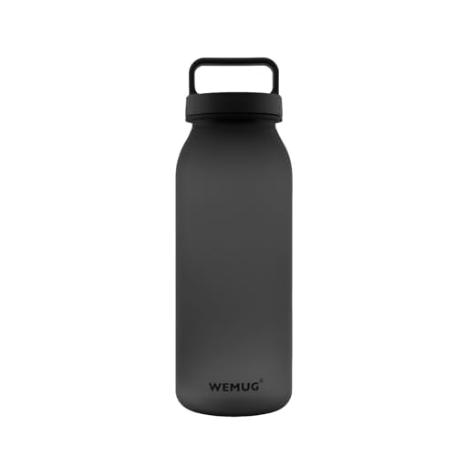 WEMUG 620ml Water Bottle – Simple 3-Part Design, Easy to Clean, Leak Proof, BPA Free, Handled, black — image 1