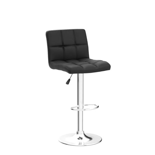 Image of BestOffice Bar Stools Set of 2, Adjustable PU Leather Swivel Barstools, Modern Counter Stools with Back and Footrest, Counter Height Barstools for Bar, Kitchen and Dining Room