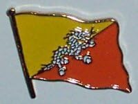 None Bhutan Country Flag Enamel Pin Badge