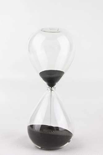 Lemonti Timeless Sanduhr aus Glas | 60 Minuten in Schwarz | auch in 10/15/30/45/60 min | als Dekoration für das Büro… – Ansicht 1