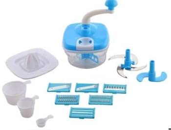 Vraj Plastic Manual Food Processor Atta Vegetable Grater For Home Kitchen (Blue)-101