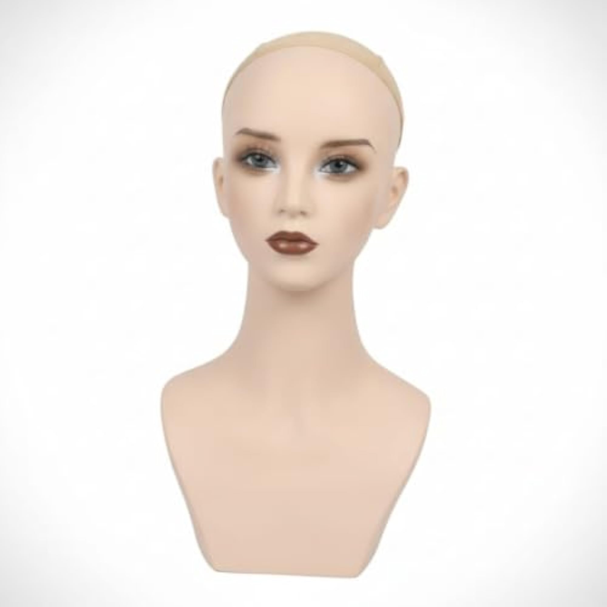 Featureless Smooth Hairpiece Display Form, Flesh-Toned