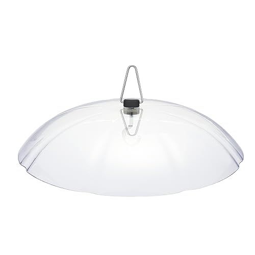 Kingsyard 11 Inch Weather Protective Dome Large Rain Guard with Metal Hook Hanging Baffle for Bird Feeders Easy to Clean Clear