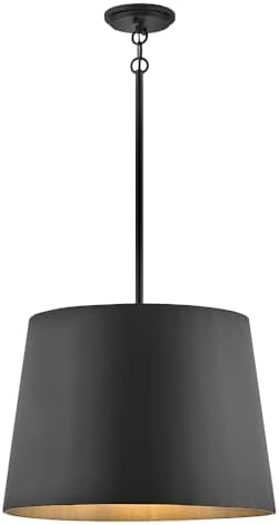 Hinkley Alder Large Hanging Pendant, Aluminum, Clear Glass, Includes (1) 6-in and (2) 12-in Down Rods, Modern, Black Finish