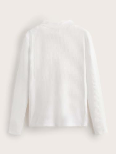 Verdusa Girl's 2 Pack Casual Basic Long Sleeve Mock Neck Ribbed Tee Shirt Top4