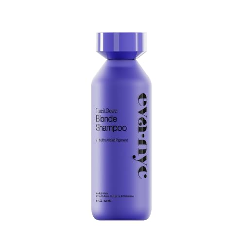 Eva NYC Purple Shampoo for Toning Blonde Hair - Gentle Formula for Blonde, Gray + Lightened Hair - Adds Shine + Softens - Anti-Brass Formula for Salon Fresh Results - Ginger Rose Scent - 10 fl oz