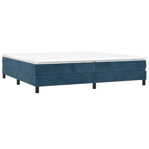 vidaXL Estructura de Cama con Somier, Somier de Matrimonio de Listones, Base de Cama Tapizada, Mueble para Dormitorio Hogar, Terciopelo Azul 200x200 cm