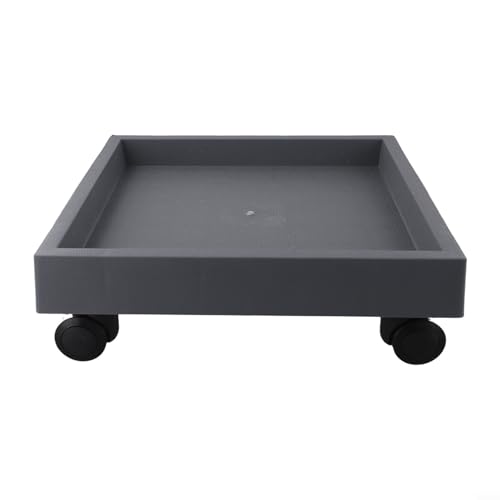 Soporte cuadrado rodante para plantas con ruedas, carrito resistente para macetas de flores para interiores y exteriores, contenedor de plantas, color gris (interior de 27 cm)