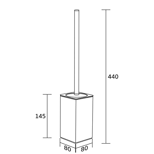 Image of BVL Toilet Brush and Holder Black Toilet Bowl Brush for Ceaning with Stainless Steel Handle Freestanding
