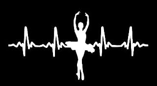 LLI Ballerina Dancer Heartbeat | Decal Vinyl Sticker | Cars Trucks Vans Walls Laptop | White | 5.5 x 2.7 in | LLI1195