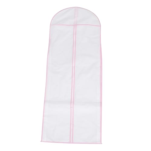 Amosfun 1Pc Edge Nonwoven Wedding Dress Cover Bag Bridal Garment Protector Lightweight and Breathable Storage for Wedding Gowns and Formal Attire Reusable and Washable
