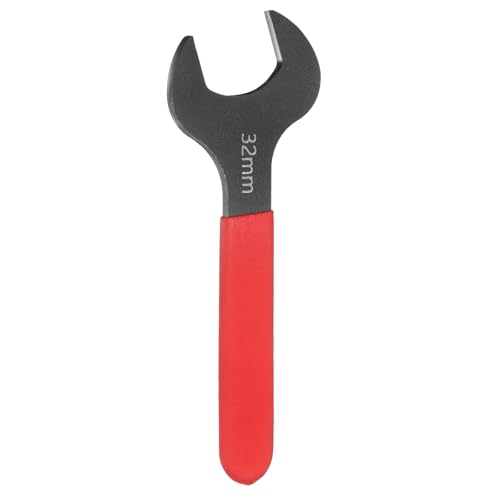 sourcing map Single Open End Wrench 32mm Metric 15 Degree Offset Angle U-Shaped Open Ended Spanner Small Flat Head Blackening Wrench with Red Shank for Automotive Repair Furniture Assembly