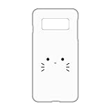 スマ通 Galaxy Note8 SC-01K SCV37 対応 ケース スマホケース ハードケース コンパクト 傷防止 スリム 薄型 ネコ 猫 ワンポイント おしゃれギャラクシー ノートエイト用 (1ホワイト) hard0002-a0190_sp