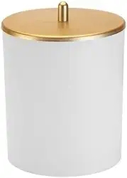 Lixeira de Cozinha Escritório Banheiro 5L Tampa Inox - SELLNEEDS (Branco com dourado)