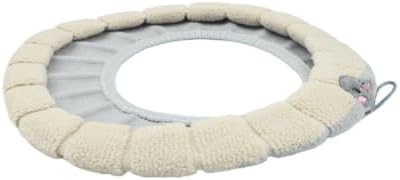 Soft and Warm Toilet Seat Cover for Bathroom Use with High Stretchability Washable Design for Easy Cleaning Compatible with Most Toilet Shapes at Home (Beige with gray B) - 1