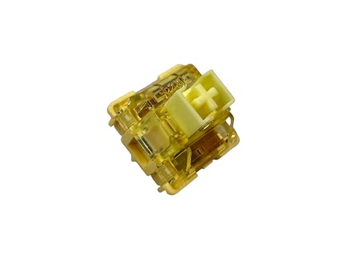 Hand Lubed/Filmed Akko V3 Cream Yellow Pro Linear Switches for Mechanical Keyboard (Hand Lubed and Filmed, 70 Switches)