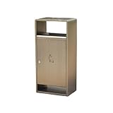 Zhaoj24-05 Mülleimer im Freien Abschließbarer Mülleimer for den Innen- und Außenbereich, öffentlicher Raucherbereich, aus Edelstahl mit Aschenbecher