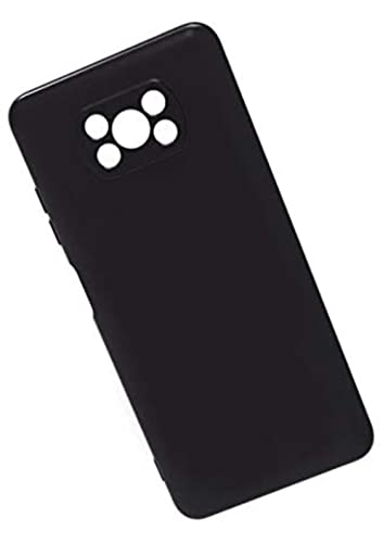 Image of Mobile Back Cover Case for Xiaomi Poco X3 (Silicone Case|CameraProtection|Black SC1510)