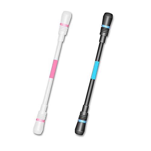 Spinning Pen, 2 Stück Rolling Finger Rotationsstifte, Rutschfest Glasur Stift mit Nachfüllen, Beschreibbarer Drehstift,für Studenten Büroangestellte Unterhaltung zum Anfänger Geschenk Cover