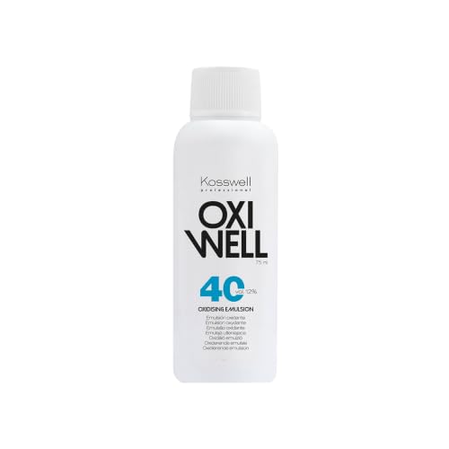 KOSSWELL PROFESSIONAL - Agua Oxigenada en Crema Oxiwell 40 Vol. 12%, 75 ml, Emulsión Oxidante Hidratante, Brillo y Protección Capilar, Favorece una Mezcla Fluida y Delicada, Resultados Profesionales