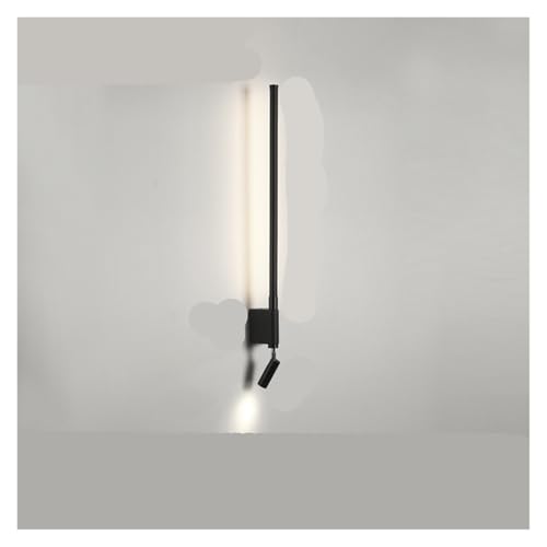 Lampe de chevet longue moderne rotative noire lumière chaude