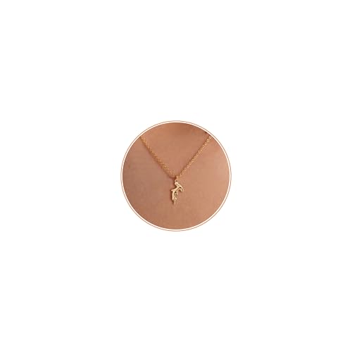 BSGRL Gold Necklace for Women - 14k Gold Plated Dainty Sphyrnidae Hammerhead Sharks Necklace for Women Ocean Animal Pendant Minimalist Marine Life Gift