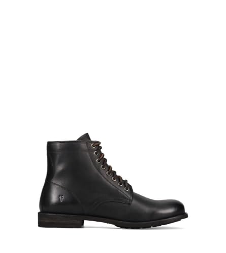 Image of Frye Tyler Lace Up Boots for Men Crafted from Soft Vintage Leather with Blake Construction, Burnished Toe and Heel, and Rubber Inserts on Leather Soles - 5 inch Shaft Height