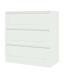 Amveya Cómoda de 70 cm de ancho con cajones – Armario blanco y mesita de noche para dormitorio, pasillo y sala de estar