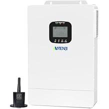 3600W Solar Inverter Charger, DC 48V to AC 110V Hybrid Inverter with Built-in 80A MPPT Controller, Pure Sine Wave PV Power Converter, Supports Battery-Less or AGM Lithium Battery