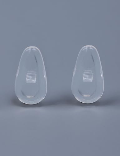 Image of 4 Pairs Ultra Soft Silicone Eyeglass Nose Pads for Oakley Fuller OX3227 /Tincup OX3184 /Base Plate OX3232 /Conductor 6 8, Screw-in Air Chamber Anti-Slip Glasses Nose Piece Replacement Kit Clear
