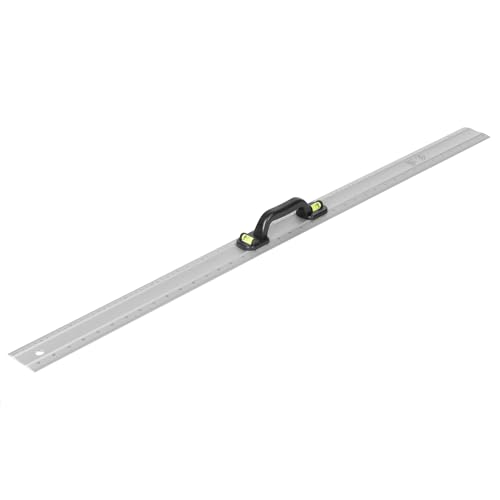Jazooli Aluminium Metal Ruler & Spirit Level 1000mm Length with Inch and CM Measurements Two Spirit Gauges (90 and 180 Degree) Handle - Professional Hand Tools