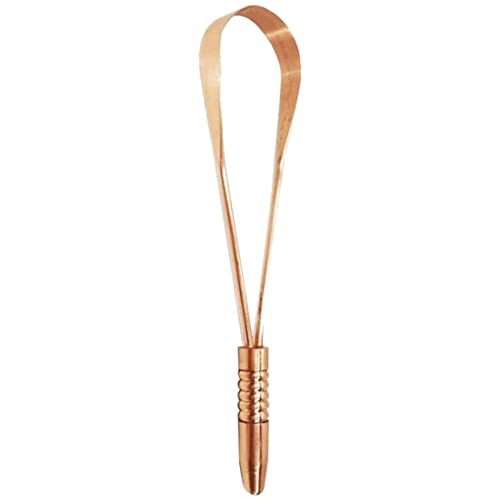 Image of Pure Copper Tongue Cleaner Ant Bacterial Scraper Cleaner Scrapper Antimicrobial Oral Tongue Scrapper for Men and Women - Pack of 1