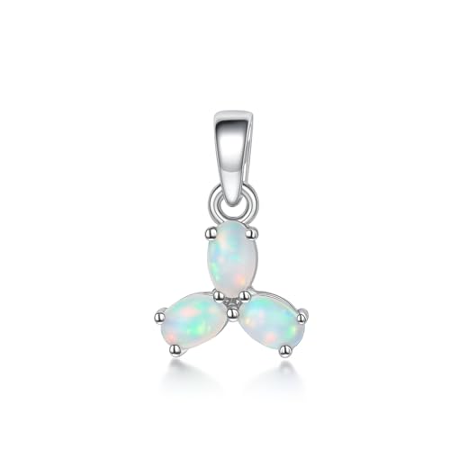 Pendentif argent 925 et opale blanche éthiopienne