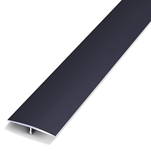 Bande de transition de sol en T noire 4cm pour jonction carrelage et vinyle