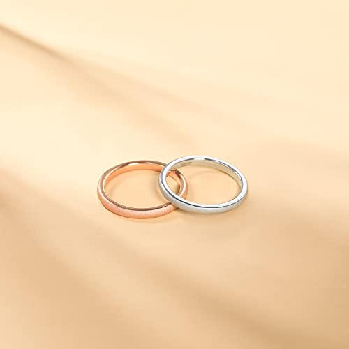 Greenpod 2mm 4mm 6mm Tungsten Wedding Bands Ring for Women Men Rose Gold Plated/Silver/24K Gold Plated/Black Polished Slim Engagement Promise Rings Comfort Fit Size 4-133