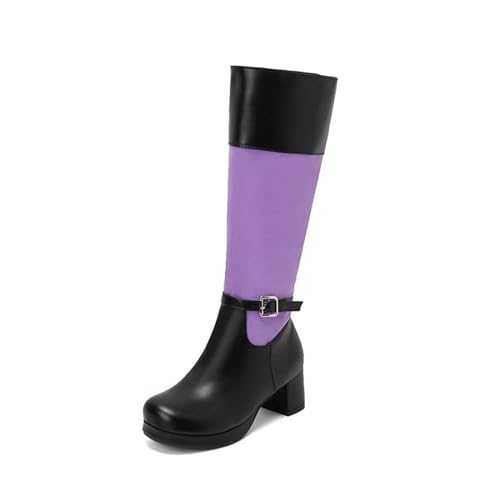 Bottes de mode pour femmes bout carré talon haut épais 5.5cm