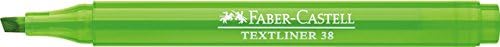 FABER-CASTELL Textliner 38 Highlighter, Barrel Colour: Translucent, Ink Colour: Green (Pack of 10), You will receive 1 pack of 10aa