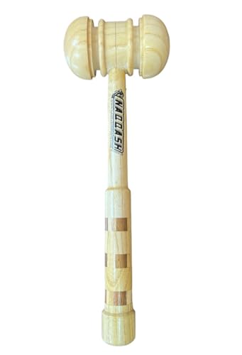 Stylish Double Side Bat Mallet for Cricket Bat Knocking Fancy Handle Ash Wood by Naqqash Sports