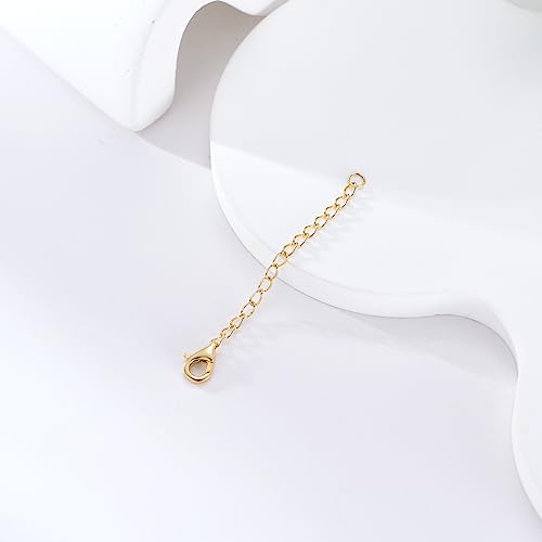 Image of 14K Gold Durable 1.5 inch /2 inch /3 inch Chain Extender, Yellow /White /Rose Gold Removable Necklace Chain Extension with Sturdy Lobster Clasp, Adjustable Extender Chain for Necklace Anklet Bracelet