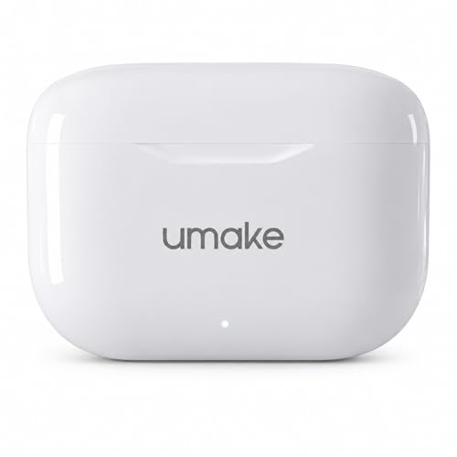 Image of Umake Bluetooth 5.4 TWS Earbuds with ENC HD Calling Mic, Deep Bass Audio, Touch Sensor Controls, Fast Charging Case, IPX5 Sweat Resistant, Low Latency Gaming Earbuds - White