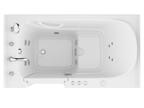 ANZZI Tubs Series Left Drain Quick Fill Walk-In Whirlpool Tub with Powered Fast Drain in White Finish 32 in. x 60 in. | AMZ3260LWH - Image 3