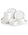 Sweejar Porcelain Dinnerware Sets for 4, 12 Pieces Ceramic Plates and Bowls Set, Classic Modern Simple Kitchen Dinner Dining Ware Set, Dishwasher and Microwave Safe Dishes Sets(Pure White)