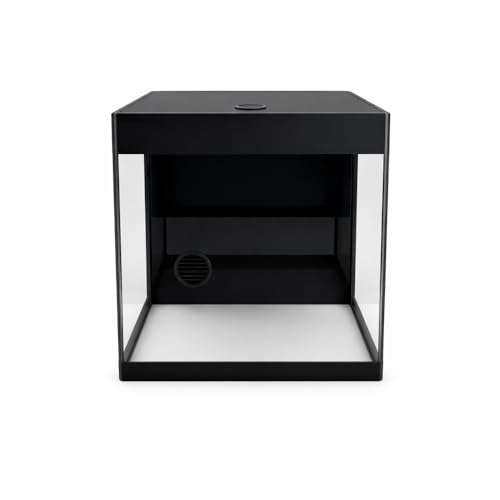 AquariumLine Cube Complete 25 - aquarium cubique 25 x 25 x 30 cm avec filtre arrière, pompe et éclairage LED noir, kit complet : baignoire + filtre + pompe +...